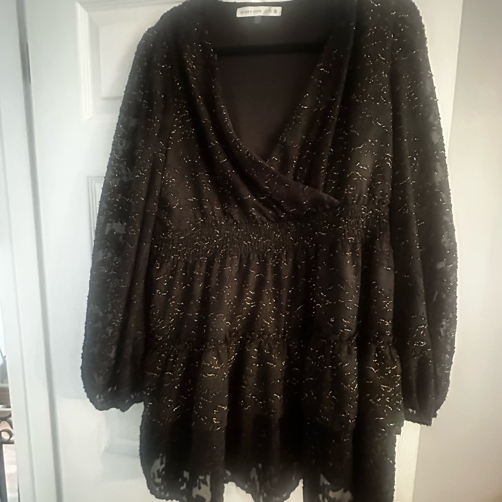 Altar'd State Black and Gold Blouse